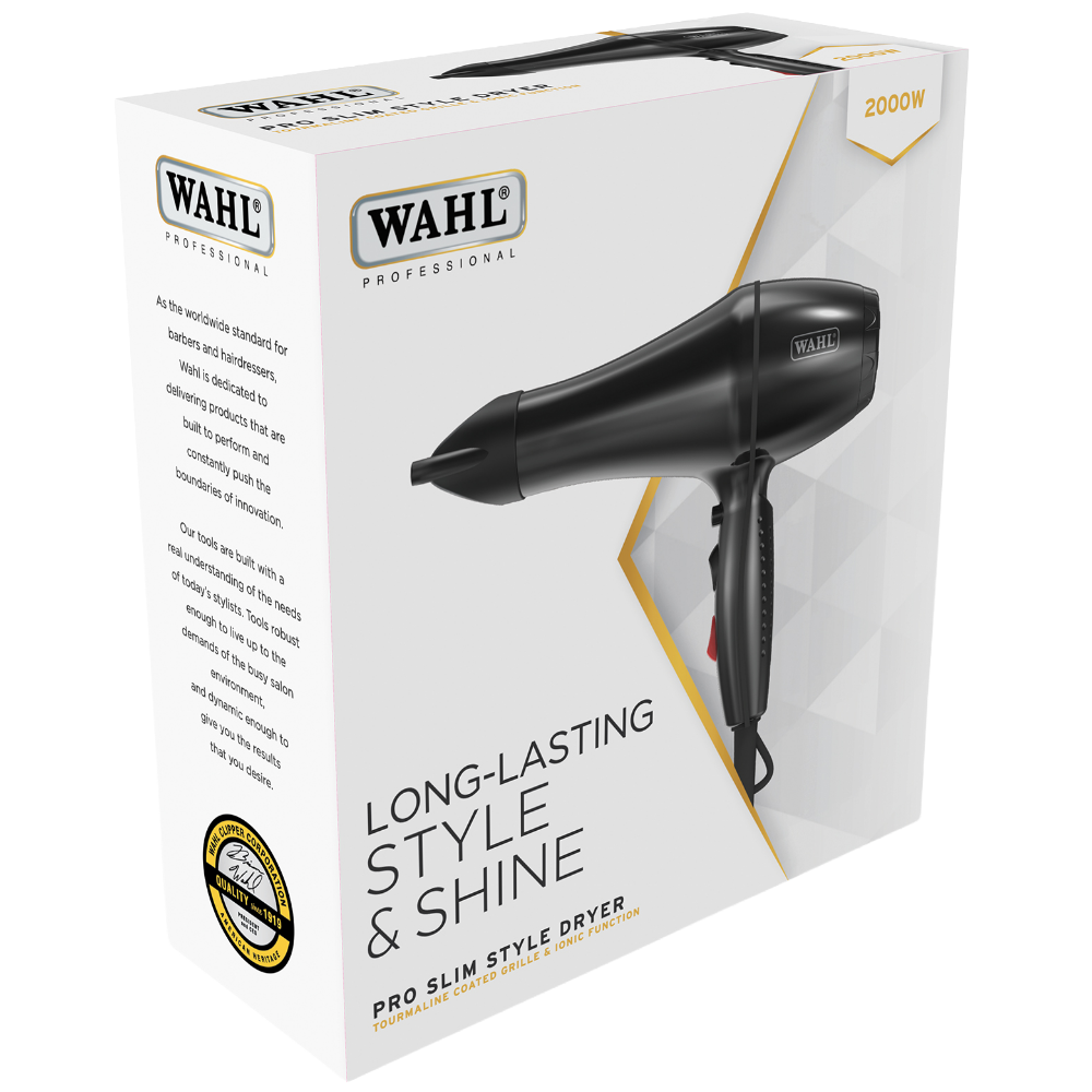 Wahl Professional Pro Slim Style Hair Dryer 2000W Black