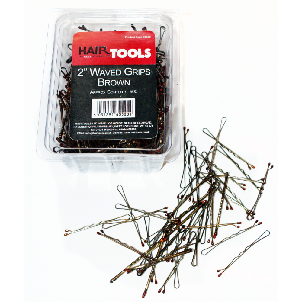 Hair Tools Waved Grips Brown 2 Inch 500 Pack