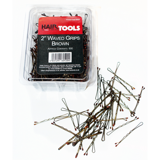 Hair Tools Waved Grips Brown 2 Inch 500 Pack