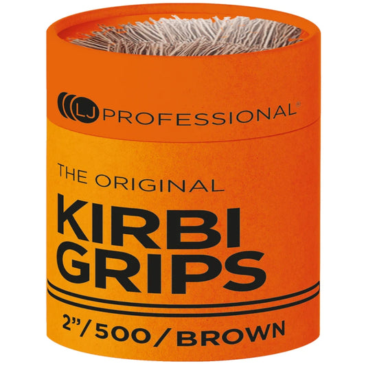 LJ Professional Wavy KirbiGrips Brown 2 Inch 500 Pack