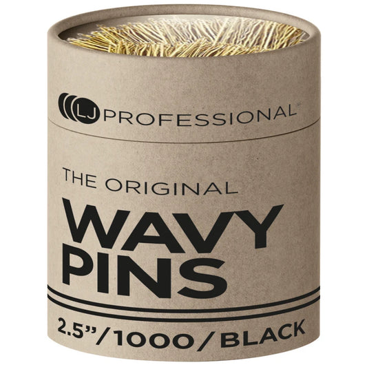 LJ Professional Fine Wavy Hair Pins Black 2.5 Inch 1000 Pack