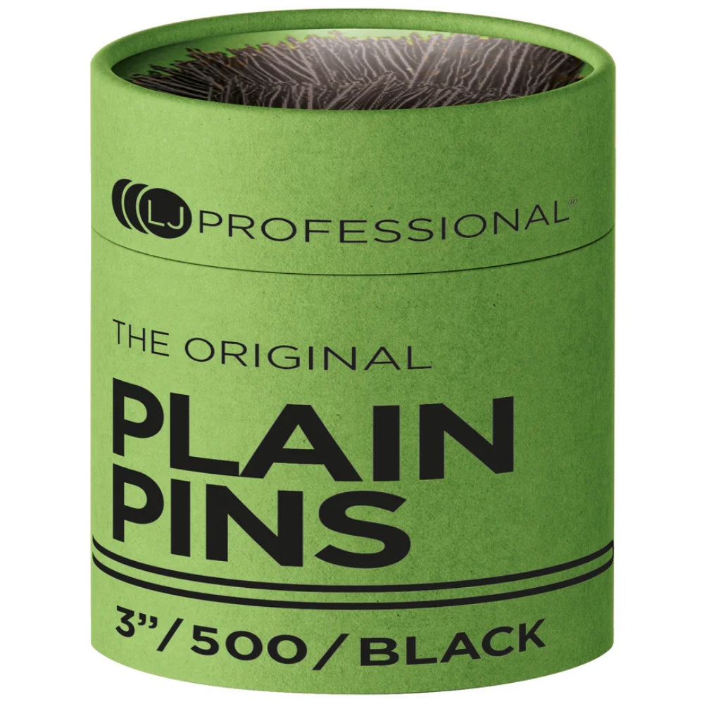 LJ Professional Plain Hair Pins Black 3 Inch 500 Pack