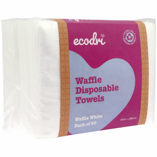 EcoDri Waffle Disposable Towel White 50 Pack