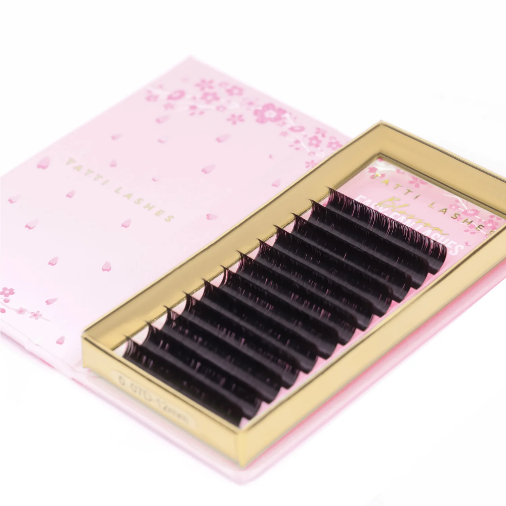 Tatti Lashes 9mm D Curl 0.03 Blossom Easy-Fan Individual Lashes Black