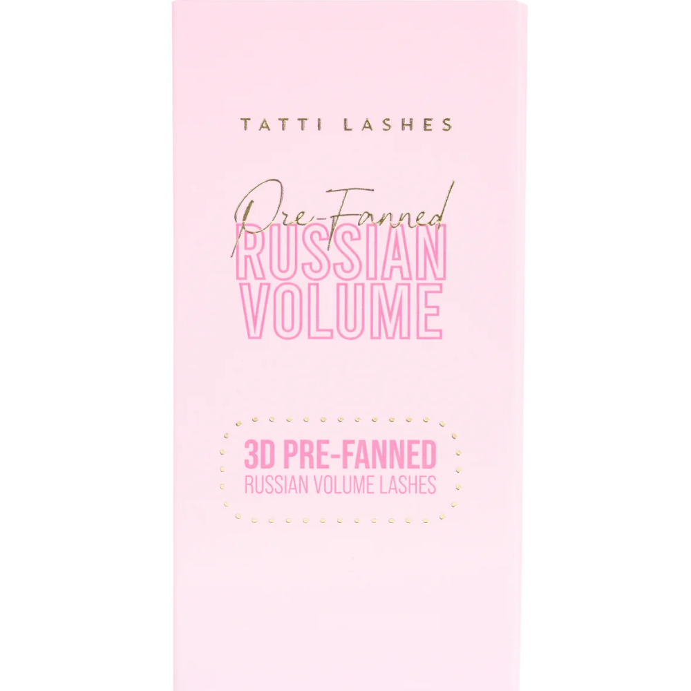 Tatti Lashes 12mm D Curl Pre-Fanned Russian Volume 3D Individual Lashes Black