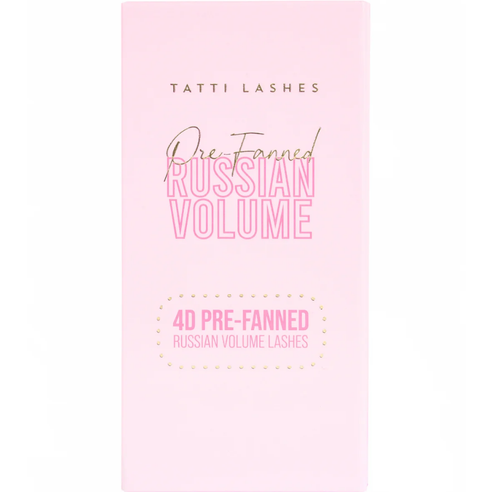 Tatti Lashes 16mm D Curl Pre-Fanned Russian Volume 4D Individual Lashes Black