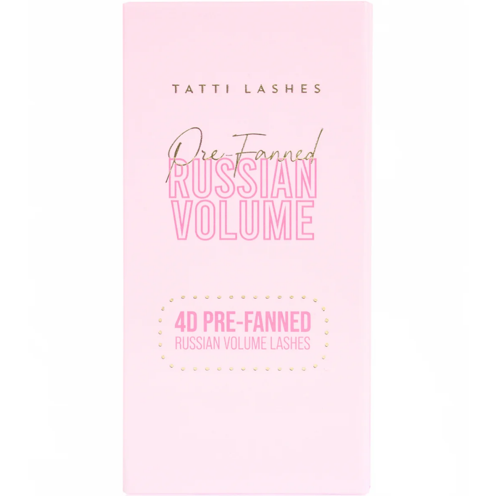 Tatti Lashes 12mm D Curl Pre-Fanned Russian Volume 4D Individual Lashes Black