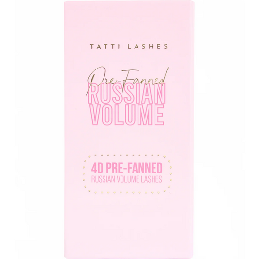 Tatti Lashes 12mm D Curl Pre-Fanned Russian Volume 4D Individual Lashes Black