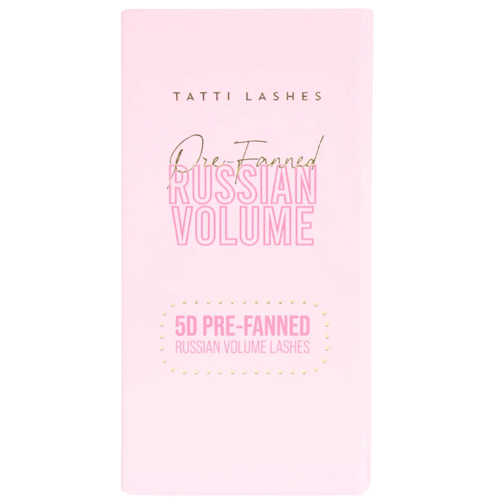 Tatti Lashes 14mm C Curl Pre-Fanned Russian Volume 5D Individual Lashes Black