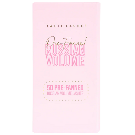Tatti Lashes 15mm D Curl Pre-Fanned Russian Volume 5D Individual Lashes Black