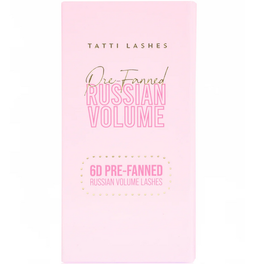 Tatti Lashes 16mm C Curl Pre-Fanned Russian Volume 6D Individual Lashes Black