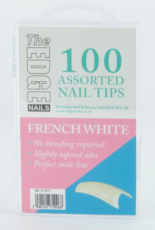 The Edge French Tips Assorted White 100 Pack