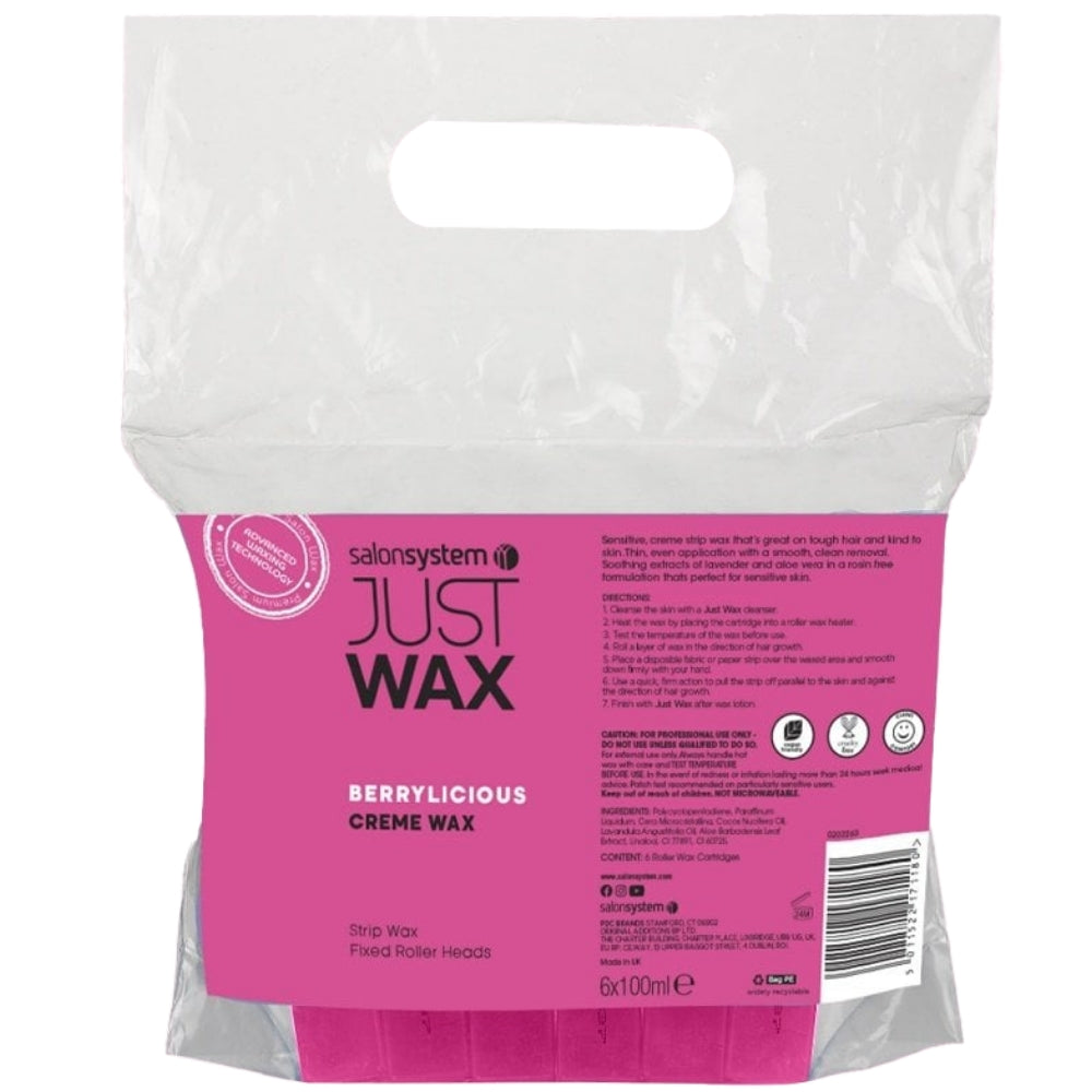 Salon System Just Wax Berrylicious Roller Wax 6 x 100ml