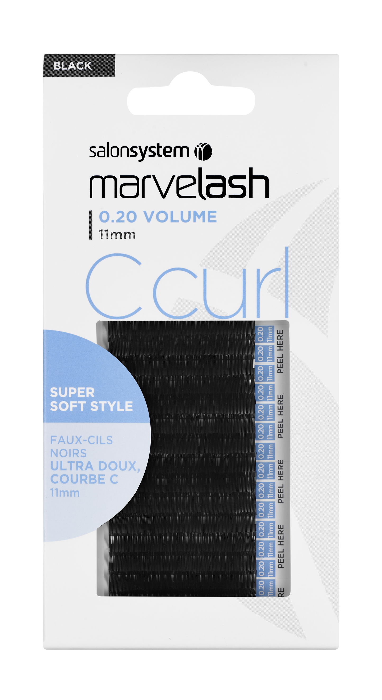 Salon System Marvelash C Curl 0.20 Super Soft Lashes Assorted Black
