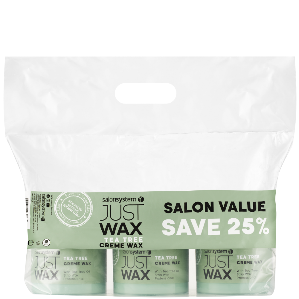 Salon System Just Wax Tea Tree Creme Wax 3 x 450g