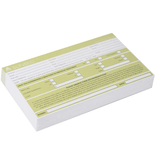 Agenda Record Cards Sunbed 100 Pack