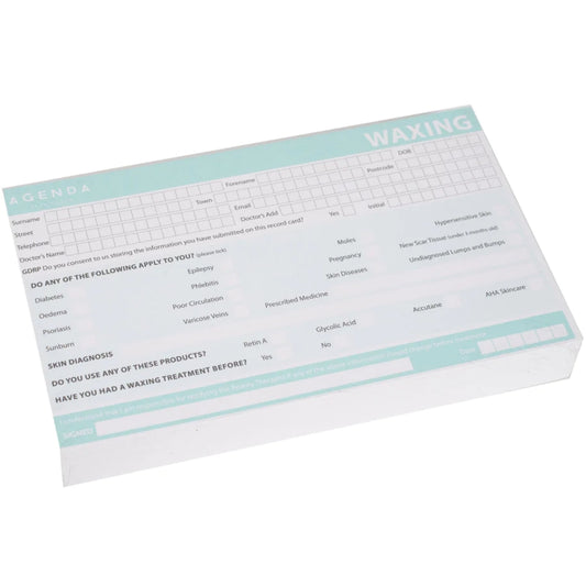 Agenda Record Cards Waxing 100 Pack