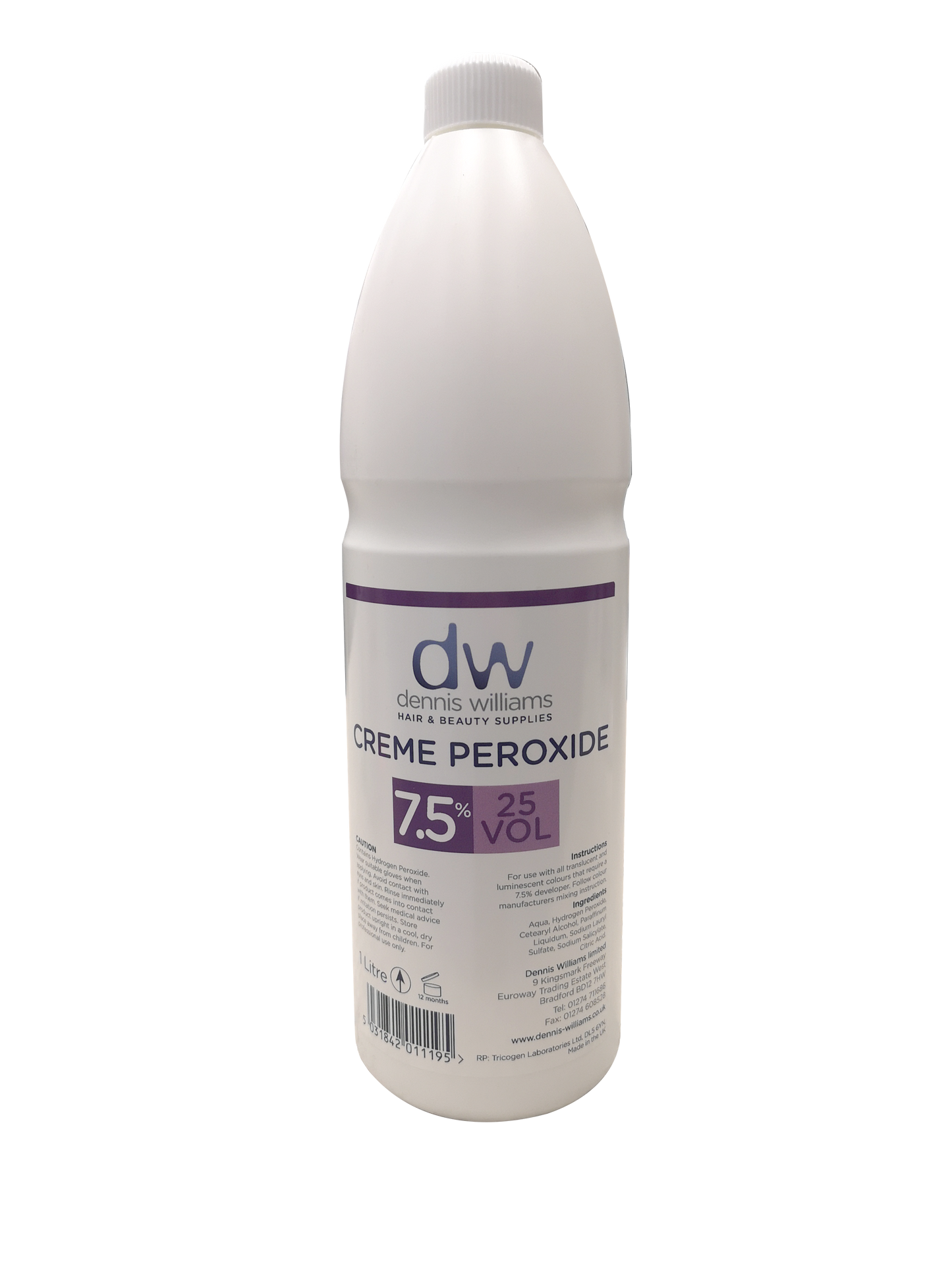 Dennis Williams Creme Peroxide 7.5% 25 Vol 1000ml