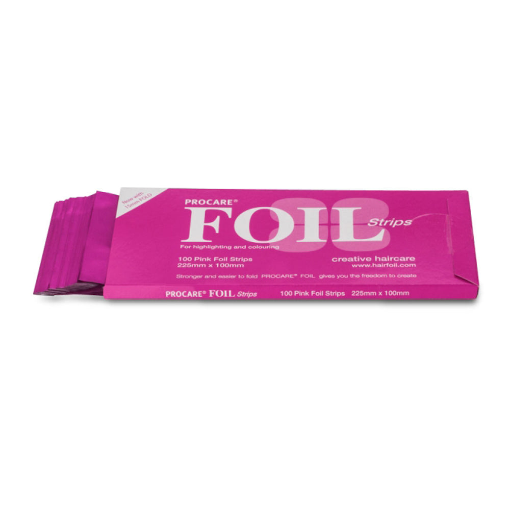 Procare Premium Hair Foil Strips Pink 225mm x 100mm 100 Pack