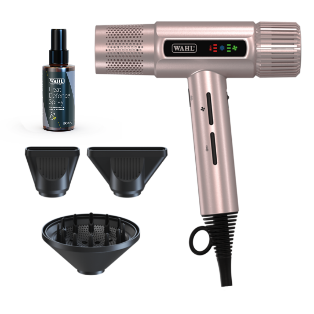 Wahl Professional Vanquish Hair Dryer Rose Gold With Heat Protection Spray