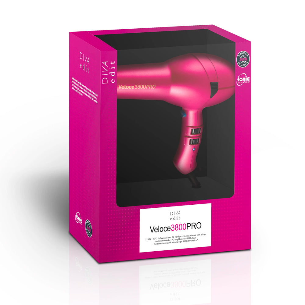 Diva Veloce 3800 Pro Hair Dryer Pink