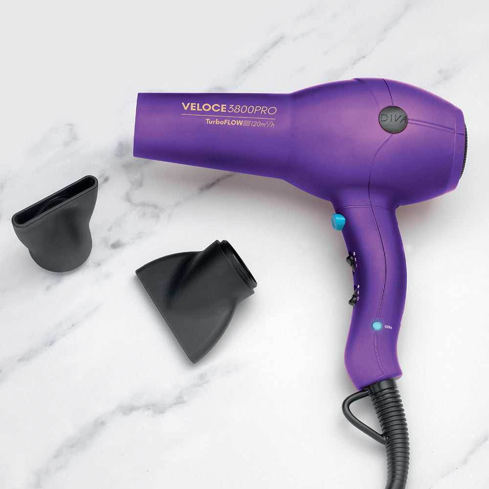 Diva Veloce 3800 Pro Hair Dryer Purple