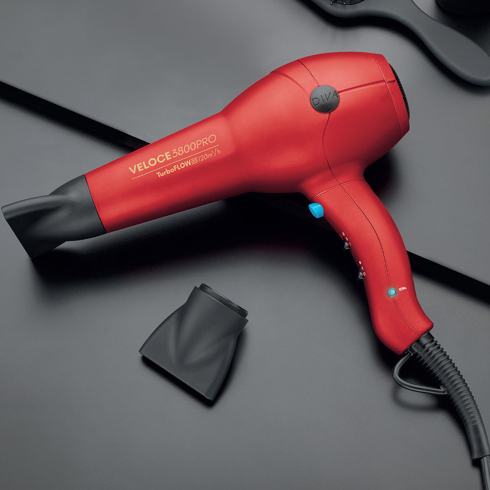 Diva Veloce 3800 Pro Hair Dryer Red