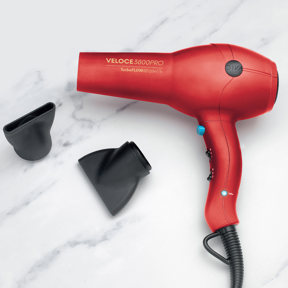 Diva Veloce 3800 Pro Hair Dryer Red