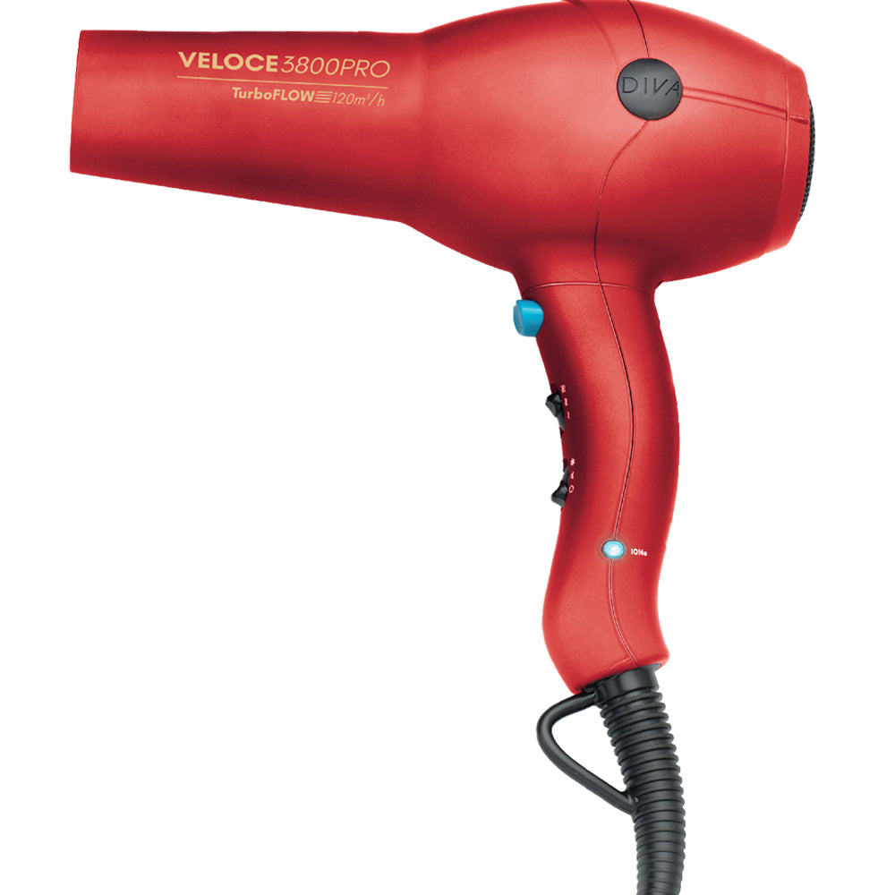 Diva Veloce 3800 Pro Hair Dryer Red