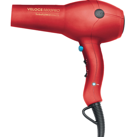 Diva Veloce 3800 Pro Hair Dryer Red
