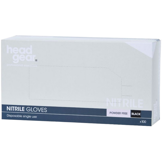 Headgear Black Nitrile Powder Free Gloves Small 100 Pack