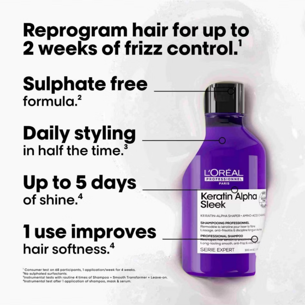 L'Oréal Professionnel Keratin Alpha Sleek Shampoo 300ml