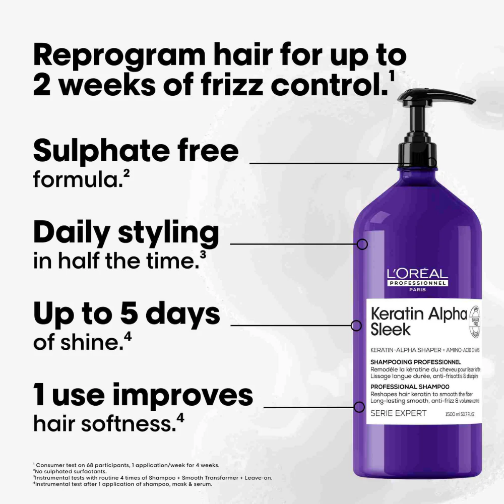 L'Oréal Professionnel Keratin Alpha Sleek Shampoo 1500ml