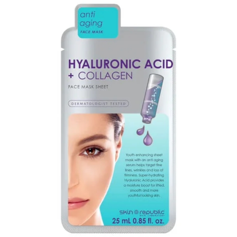 Skin Republic Hyaluronic Acid & Collagen Face Mask Sheet 25ml