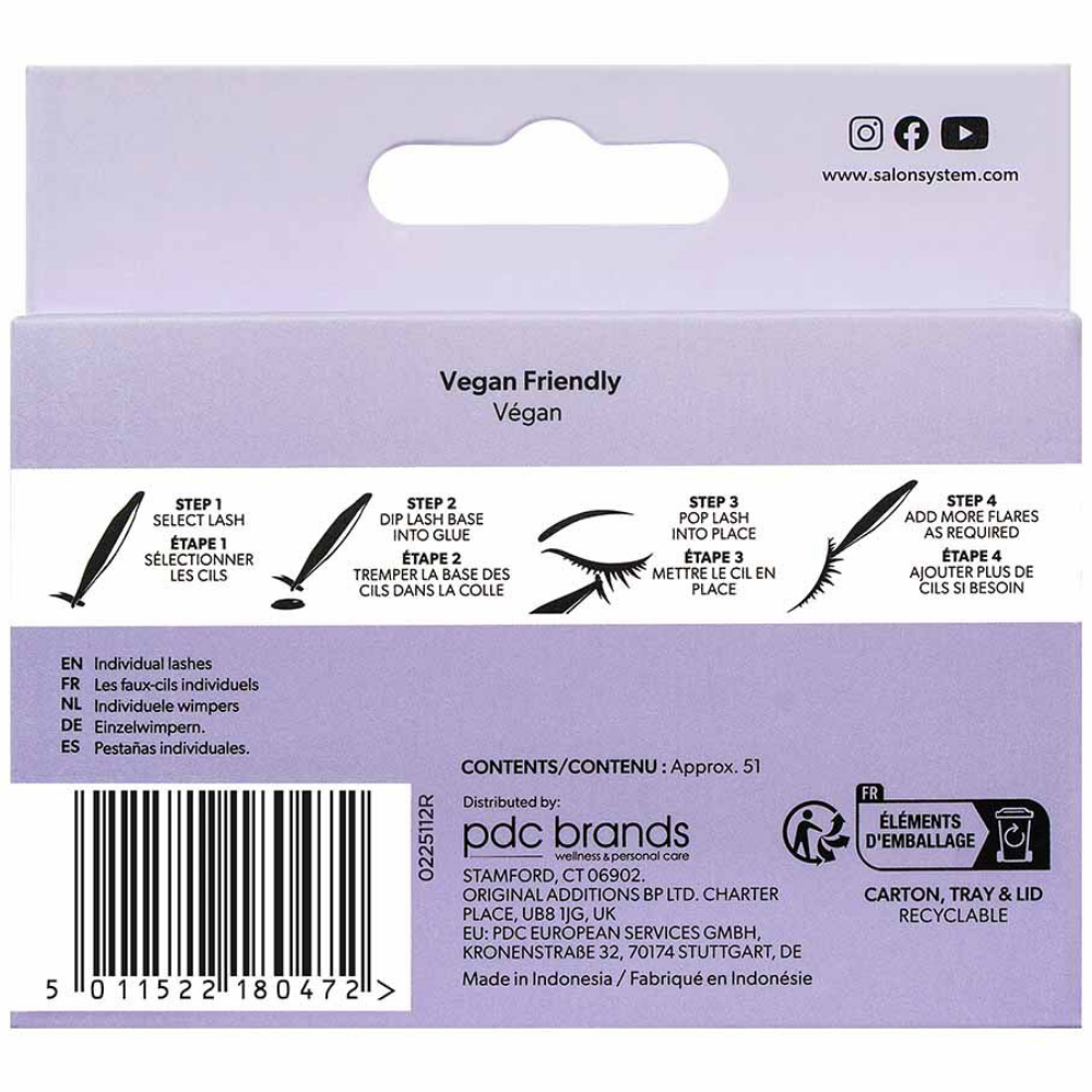Salon System Naturalash Individual Lashes Black Medium