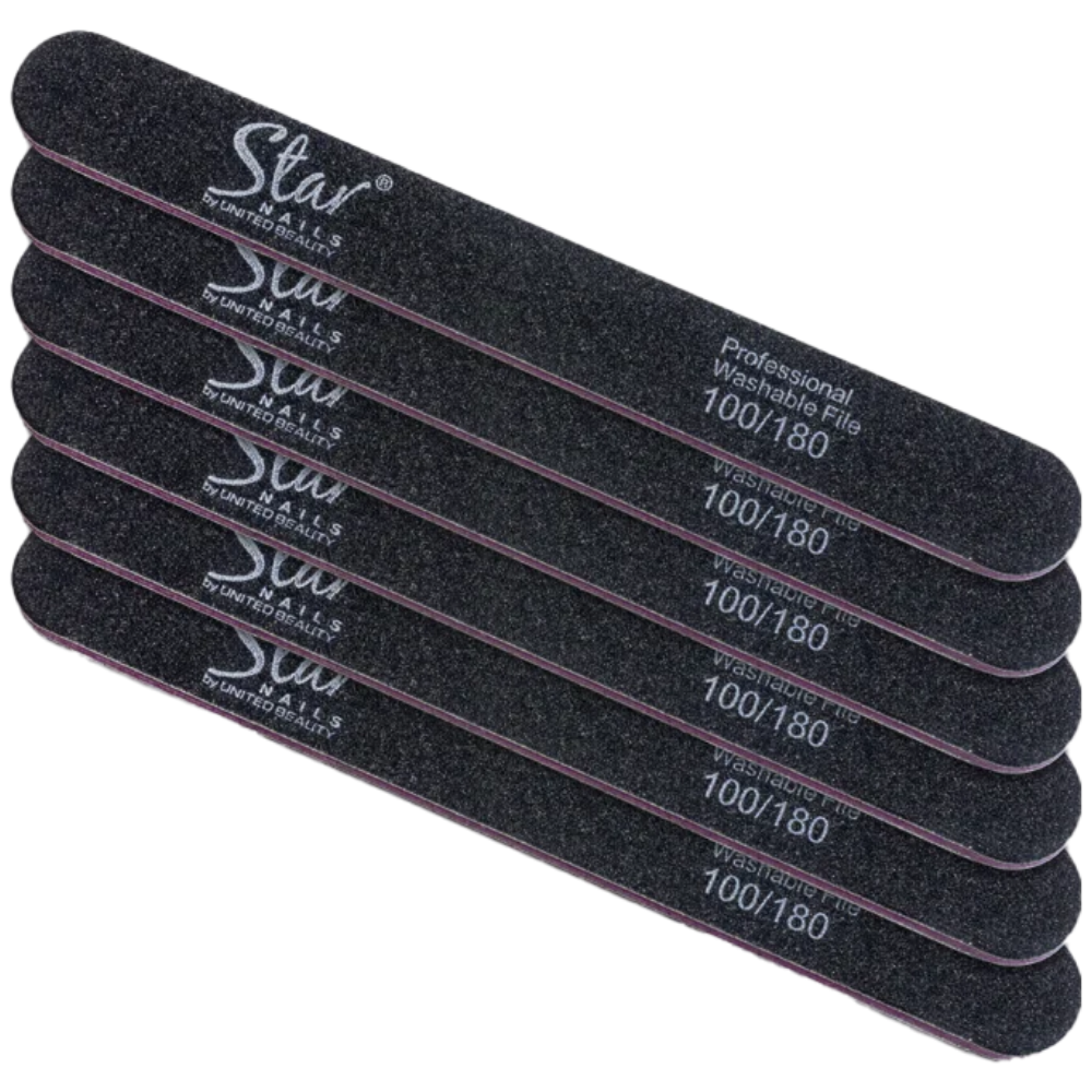 Star Nails Foam Nail Files Black 100/180 6 Pack