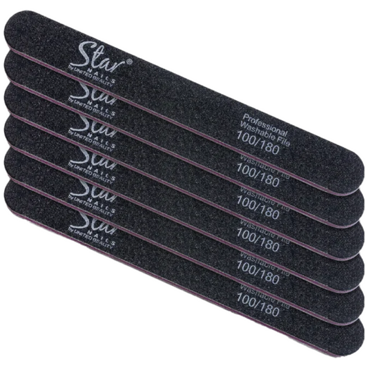 Star Nails Foam Nail Files Black 100/180 6 Pack