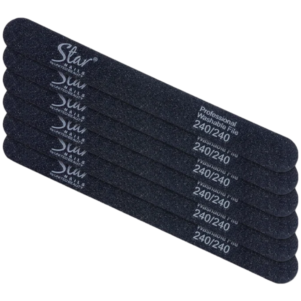Star Nails Foam Nail Files Black 240/240 6 Pack