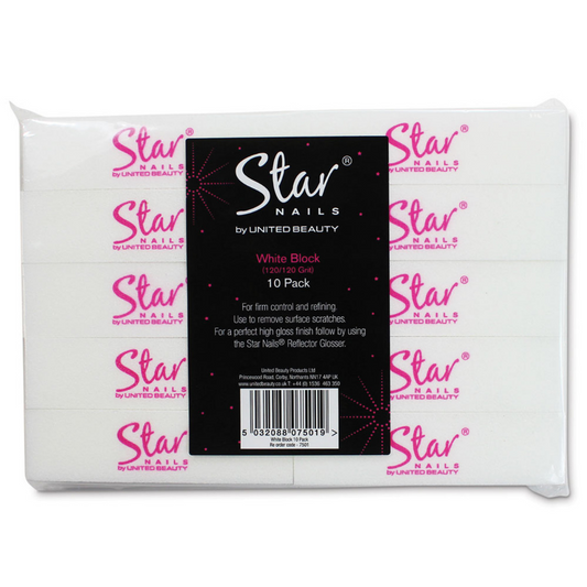Star Nails Sanding Block 120/120 White 10 Pack
