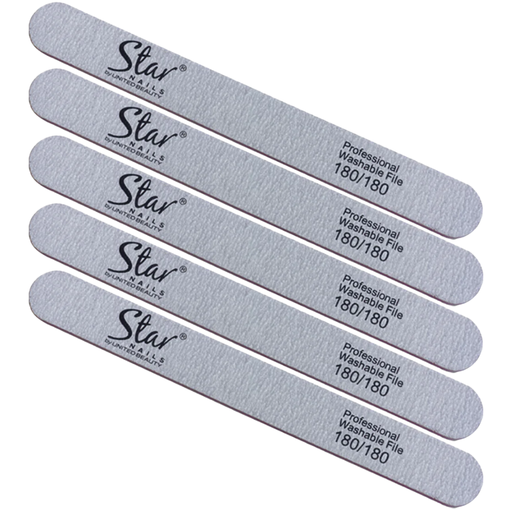 Star Nails Foam Straight Nail Files Zebra 180/180 6 Pack