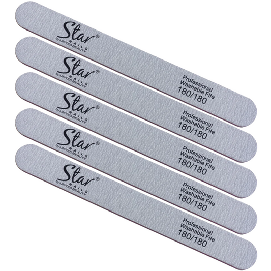 Star Nails Foam Straight Nail Files Zebra 180/180 6 Pack