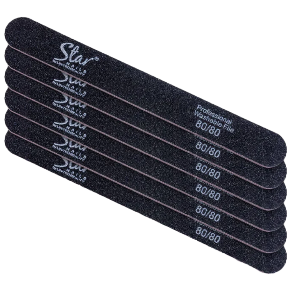 Star Nails Foam Nail Files Black 80/80 6 Pack
