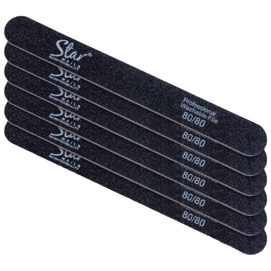 Star Nails Foam Nail Files Black 80/80 6 Pack