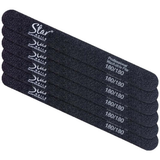 Star Nails Foam Nail Files Black 180/180 6 Pack