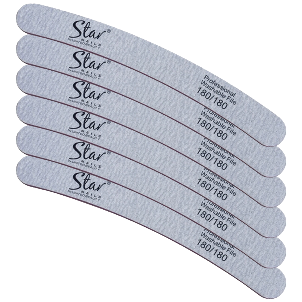 Star Nails Boomerang Nail Files Zebra 180/180 6 Pack