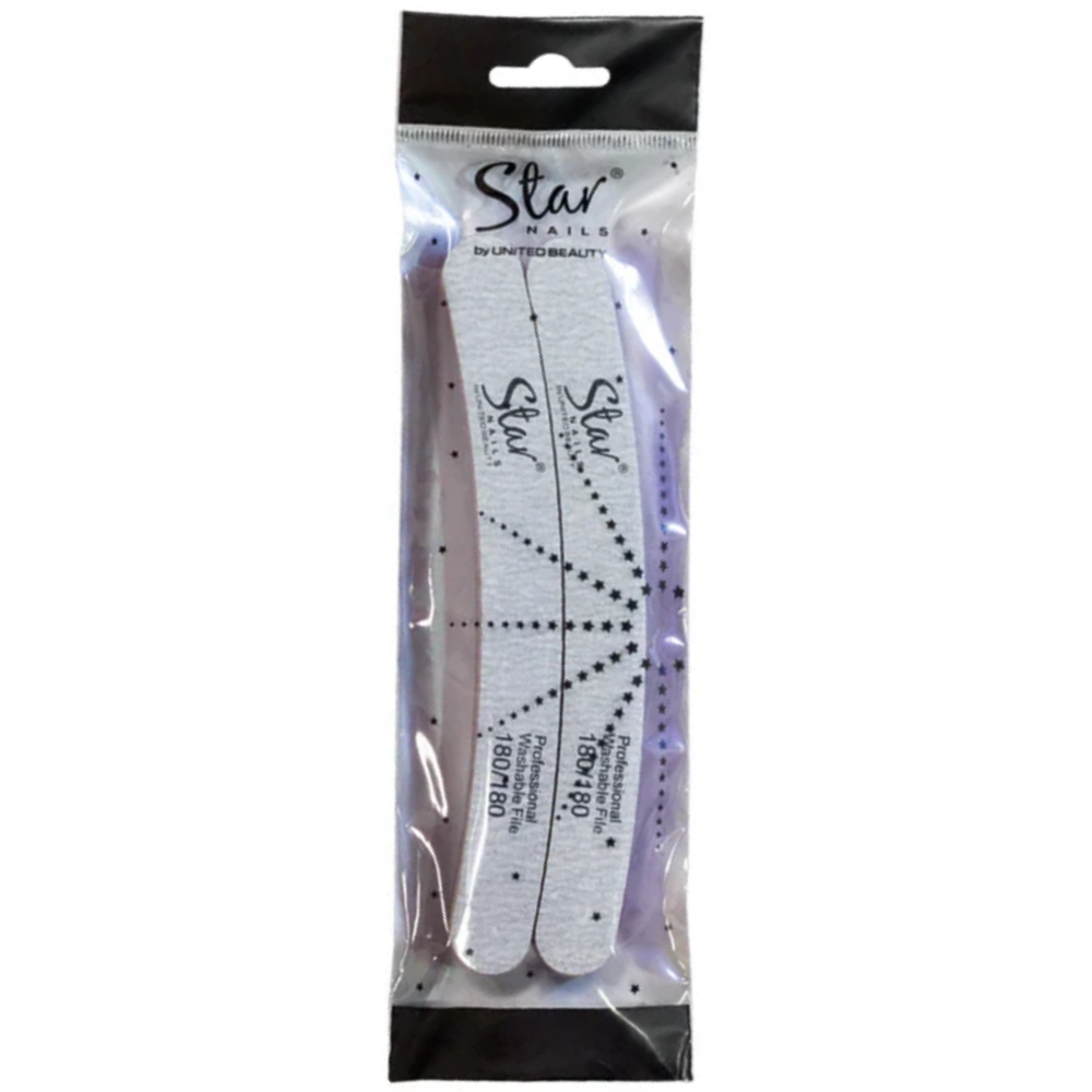 Star Nails Boomerang Nail Files Zebra 180/180 6 Pack