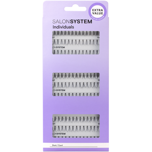 Salon System Naturalash Individual Lashes Black Short 3 Pack