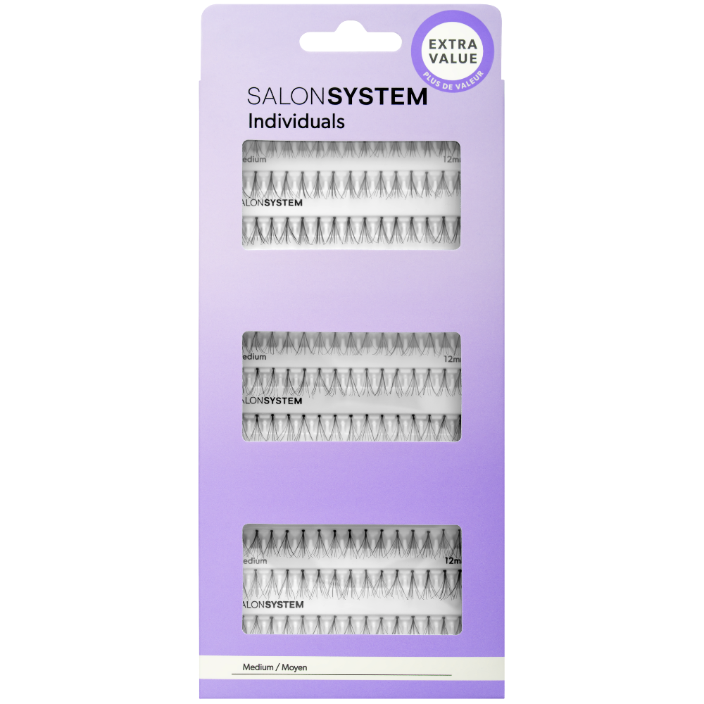Salon System Naturalash Individual Lashes Black Medium 3 Pack
