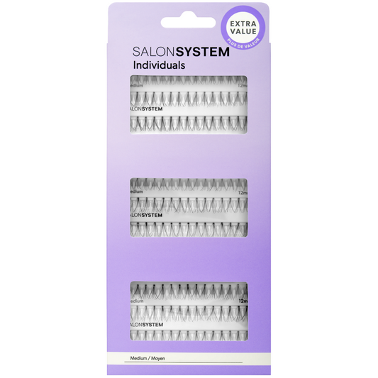 Salon System Naturalash Individual Lashes Black Medium 3 Pack