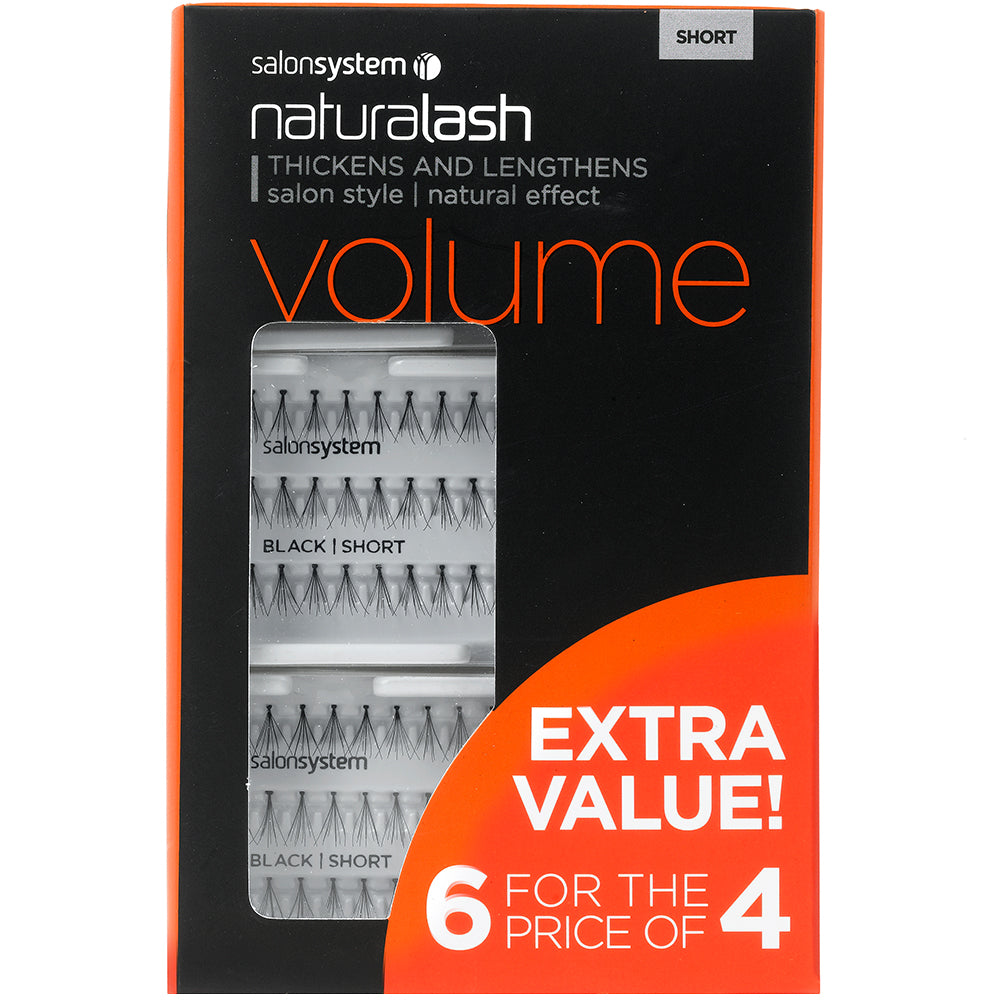 Salon System Naturalash Individual Lashes Black Short 6 Pack